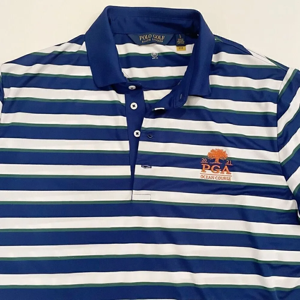 Ralph Lauren Polo Kiawah Golf Ocean Course Stripe Size Large PGA